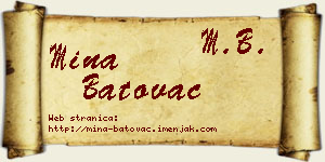 Mina Batovac vizit kartica